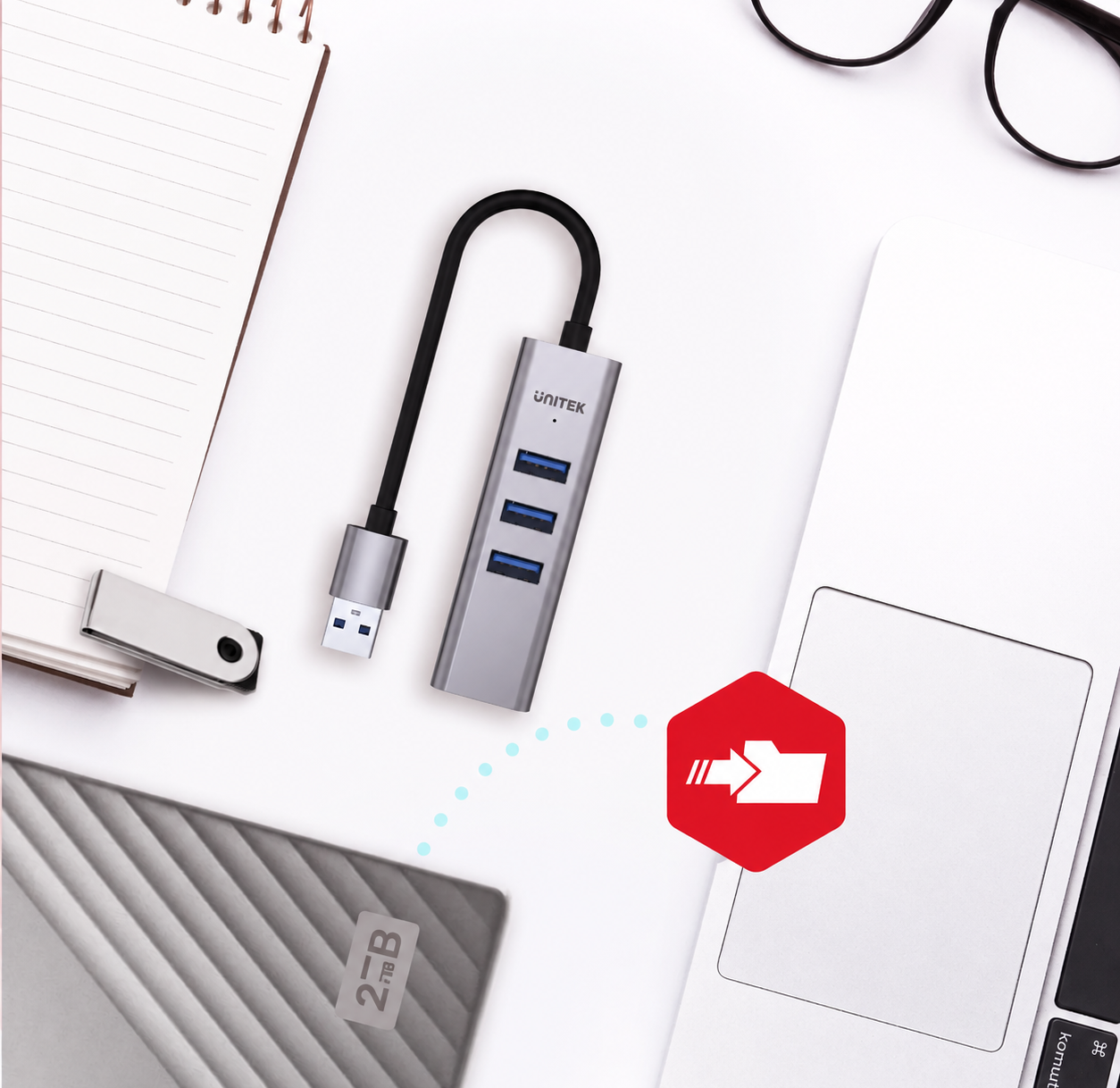 Unitek 4-in-1 Ethernet Hub