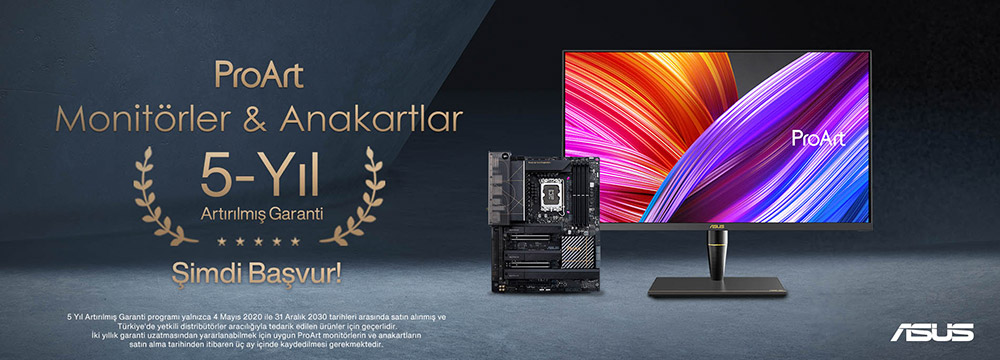 ProArt Anakart ve Monitörlerde 5 Yıl Premium Garanti Kampanyası