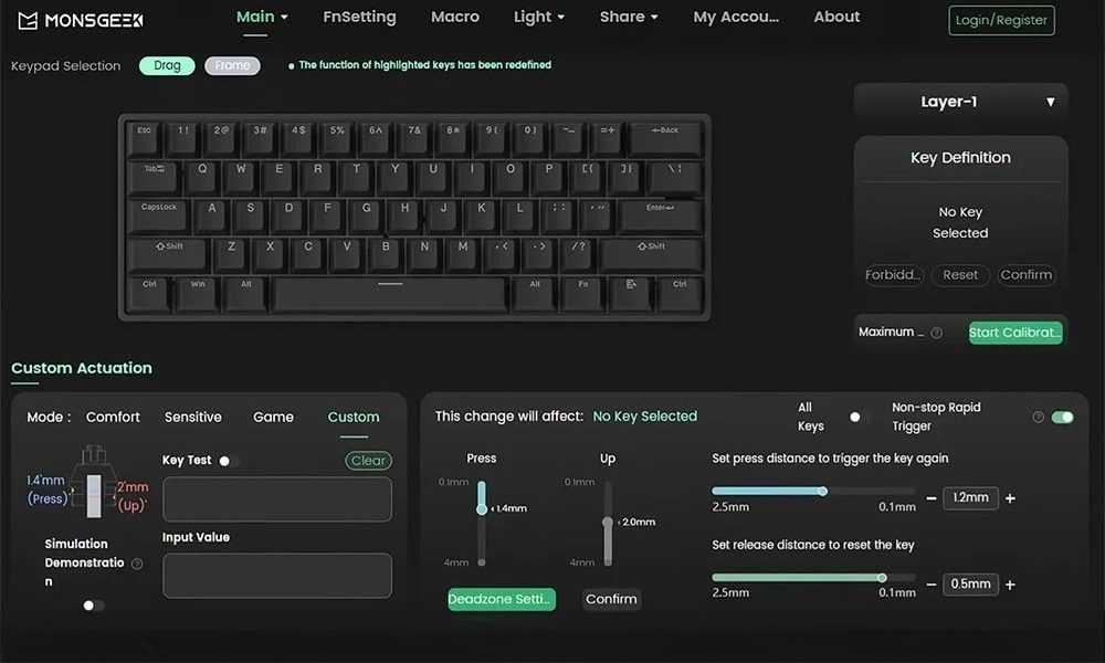 AKKO Monsgeek FUN60 Pro Black Gaming Klavye H12