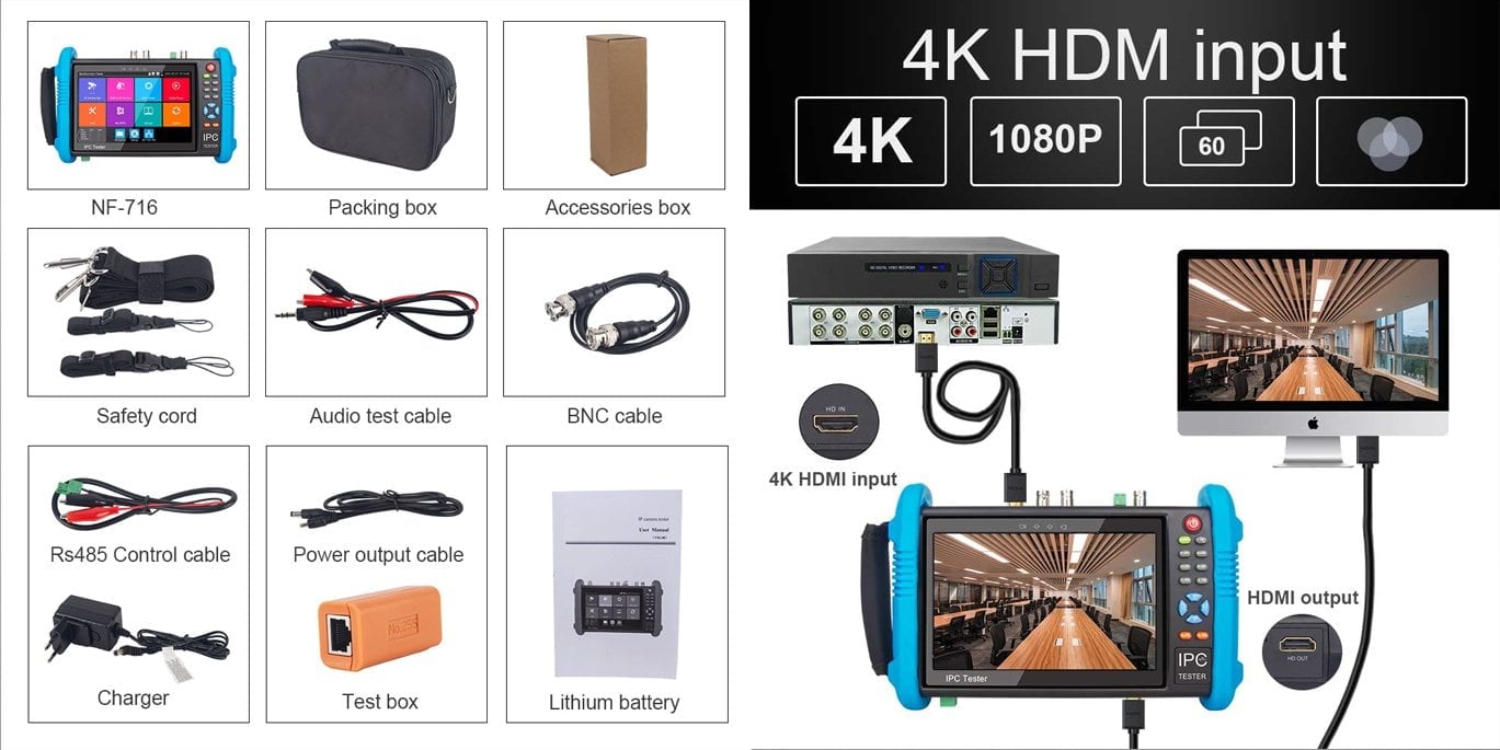 yüksek kaliteli kamera tester paket içeriği