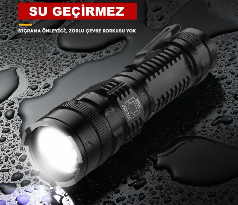  MX-811 200 Metre Menzilli USB Şarjlı El Feneri İçerik