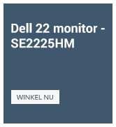 Metin okur: "Dell 22 monitör" ve "SE2225HM". Bilgisayar ekranına benzeyen şeylerin farklı açılarını gösteren ürün resimleri serisi.