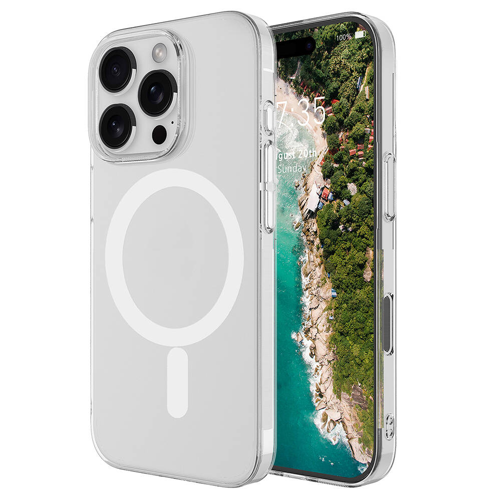 Apple iPhone 16 Pro Max Kılıf Zore M-safe Şarj Özellikli Şeffaf Tek Kamera Çerçeveli Porto Kapak - 4