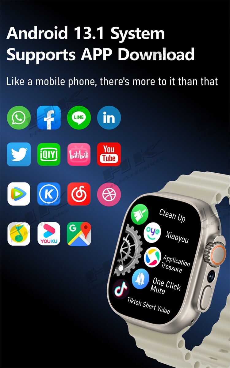 HK Ultra One Smartwatch 4G Full Network Card 2.02 AMOLED Screen Multiple Positioning Itineraries-Shenzhen Shengye Technology Co.,Ltd