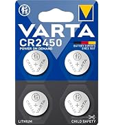 Varta CR2450 düğme pil, 4 adet, Power on Demand, lityum, 3V, çocuklar için güvenli ambalaj.