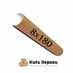 8x180 cm Kapaklı Silindir Postüp Rulo Gönderi Kutusu