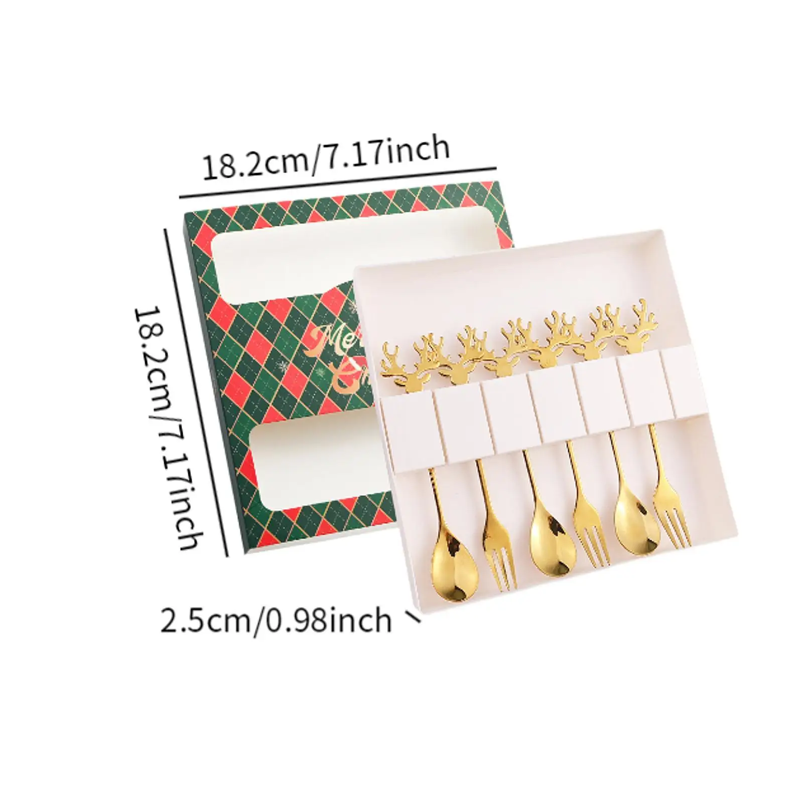 6 Parça Noel Kaşık Çatal Seti, Çatal Bıçak Takımı Tatlı Çatal ve Kaşık Çatal Bıçak Takımı,Çay Partisi,Ev,Kek,Hediye için Paslanmaz Çelik