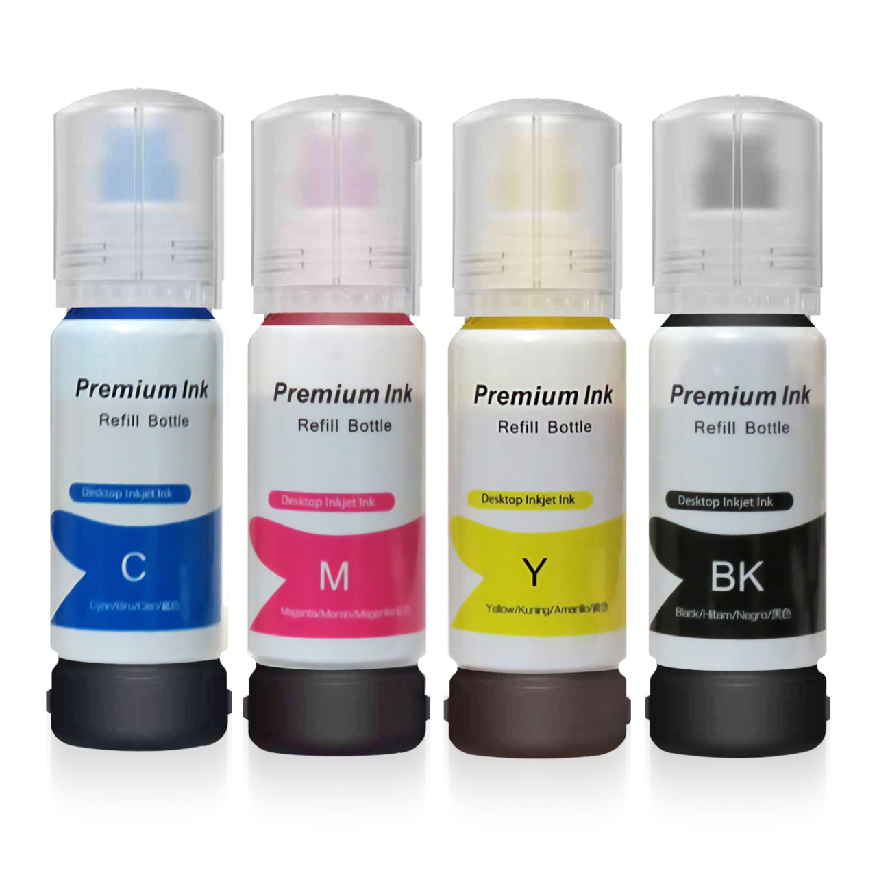 Asyaink 4'lü mürekkep seti, yeni tasarım şişeler