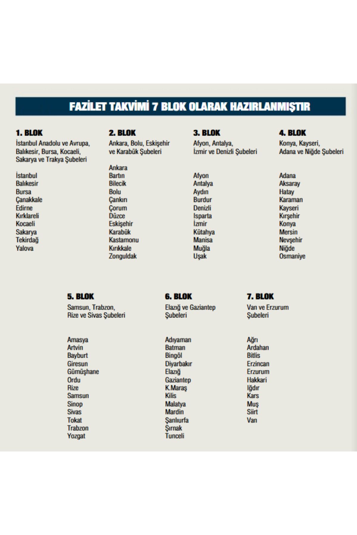 Fazilet Neşriyat Hayat Rehberimiz 2025 Fazilet Blok Takvimi 7 Bölge Yurtiçi