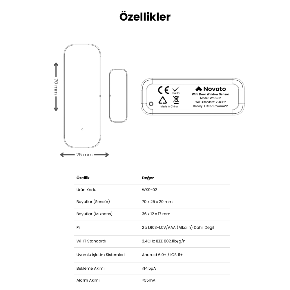 WKS-02 ölçüleri ve teknik özellikleri