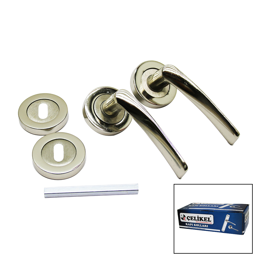 ANKAVERSE® ÇELİKEL-07 AMERİKAN ODA KAPI KOLU NİKEL SATEN (5286) görseli
