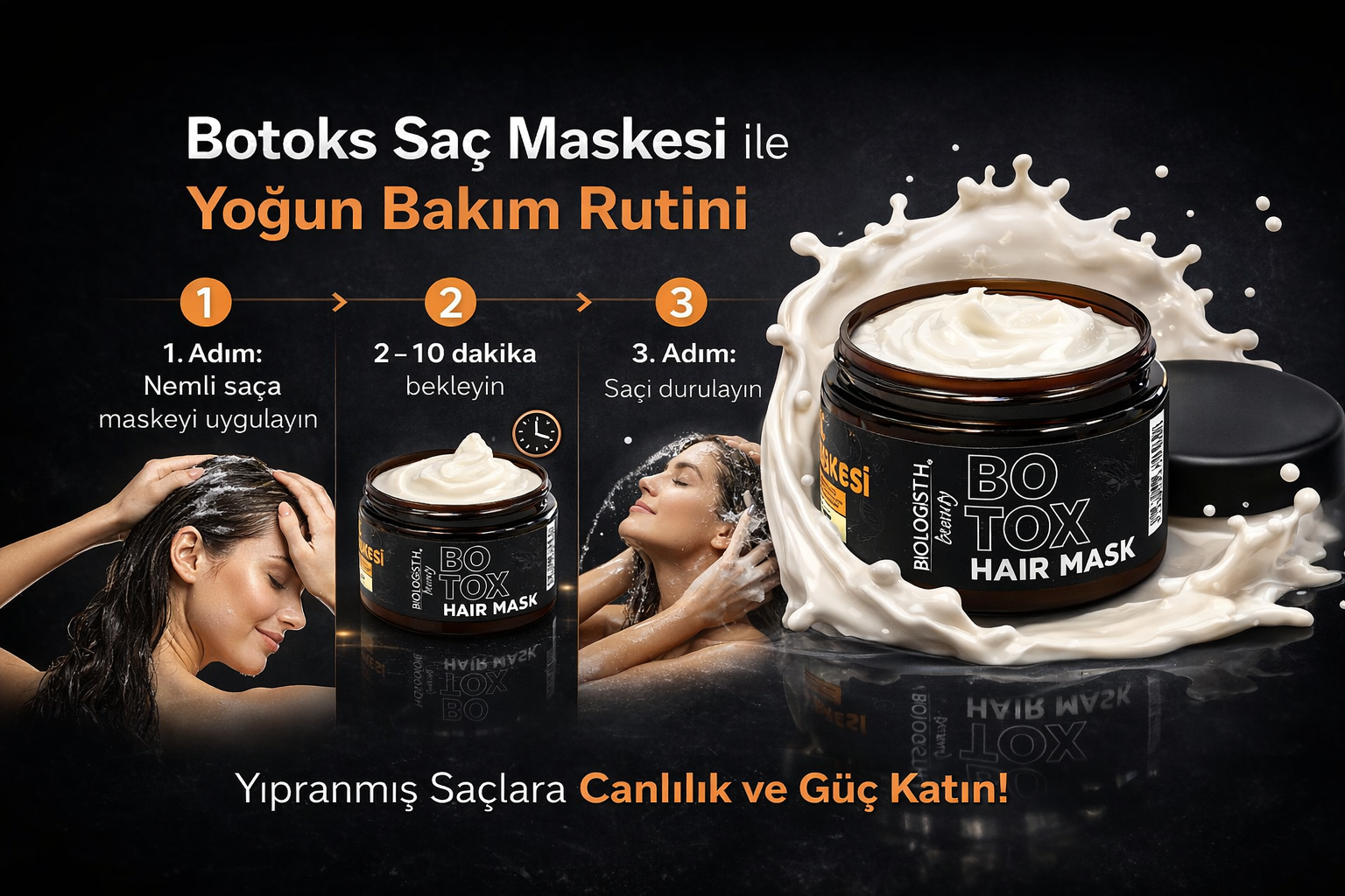 Botoks saç maskesi uygulama adımları