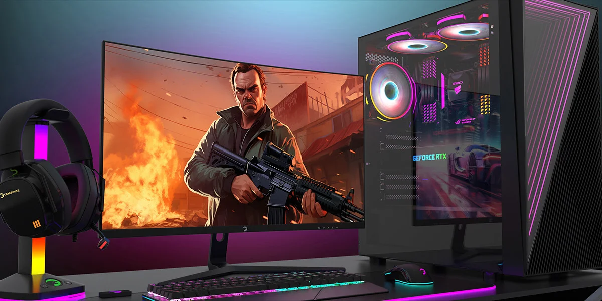 GamePower Vivid T50 27″ Curved RGB 200Hz 0.5ms FHD 1500R 2x2W Speaker VA Gaming Monitör (Sıfır Ölü Piksel Garantili)