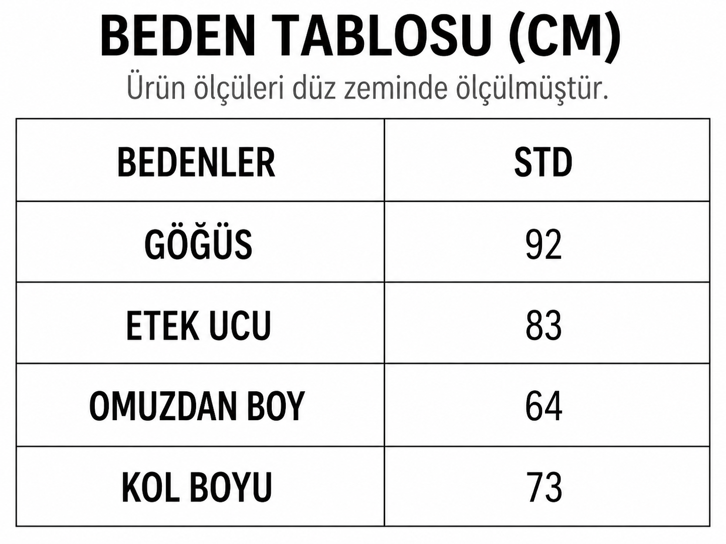 Beden Tablosu
