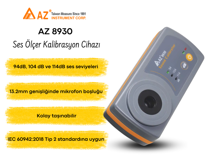 az8930 ses ölçer kalibrasyon cihazı