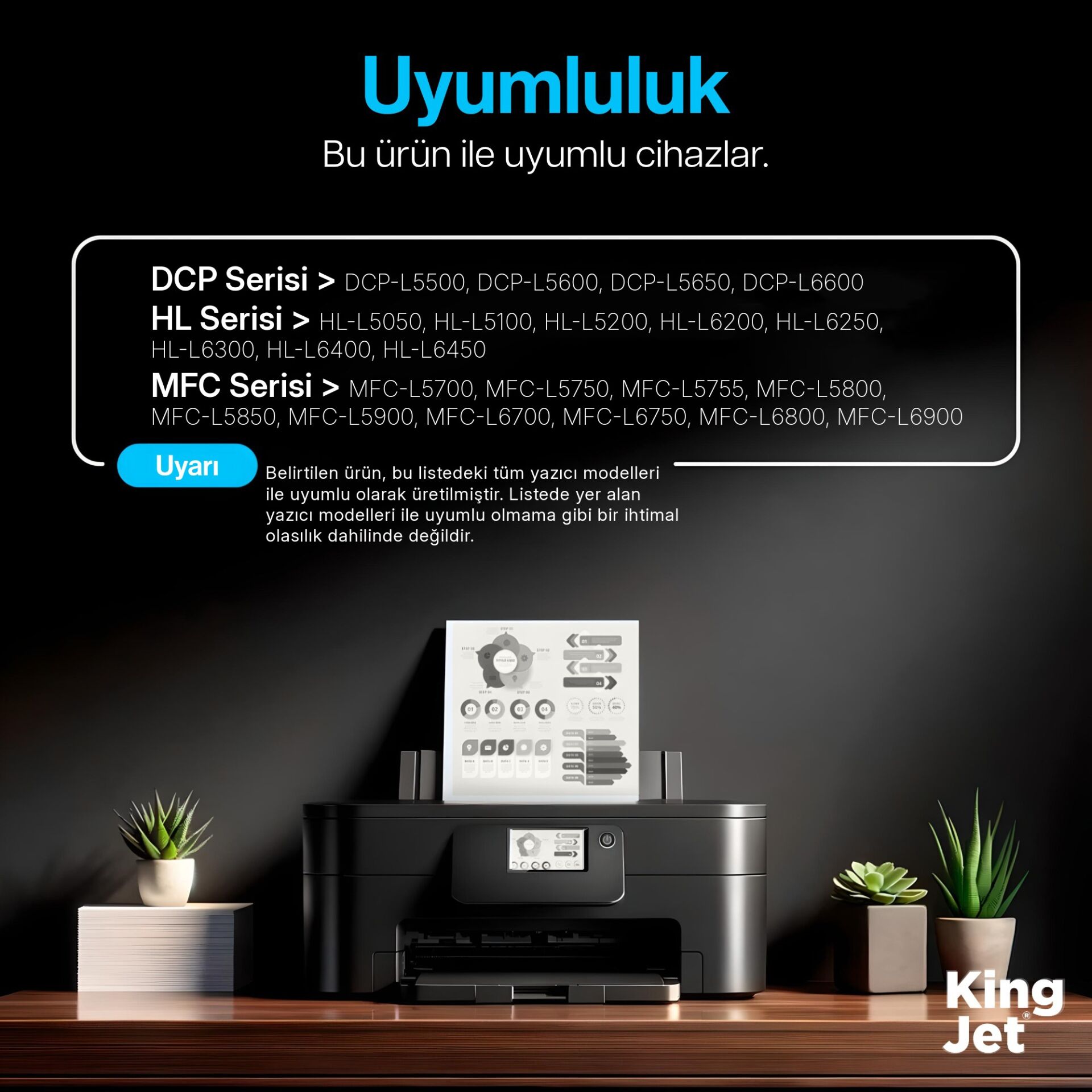 KingJET Brother Uyumlu DR-3405 (Tekli) Muadil Drum Ünitesi uyumlu yazıcı modelleri