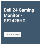 Metin "Dell 24 Oyun Monitörü SE426HG" ve "DAHA FAZLA BİLGİ" düğmesidir. Ürün bilgileri ile koyu mavi etiket.