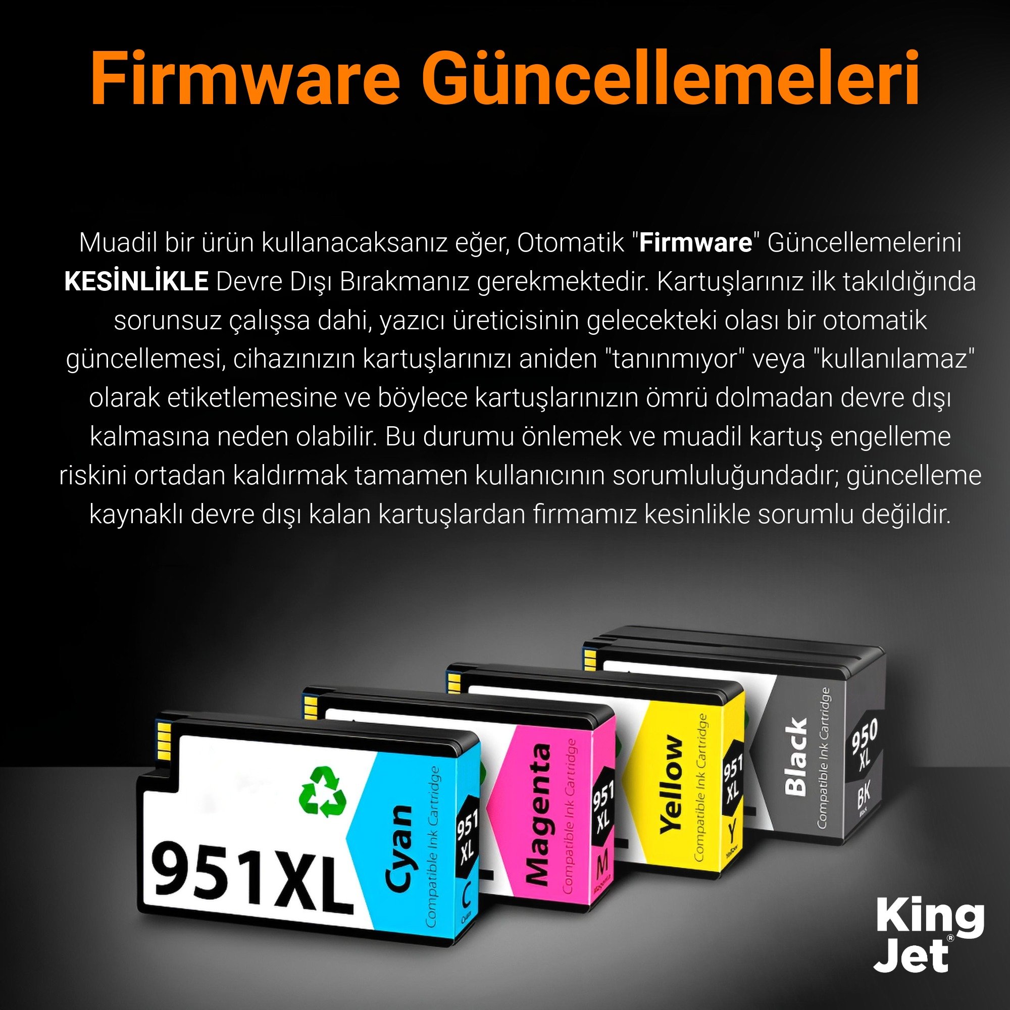 Yazıcı Firmware Güncelleme Uyarısı Görseli