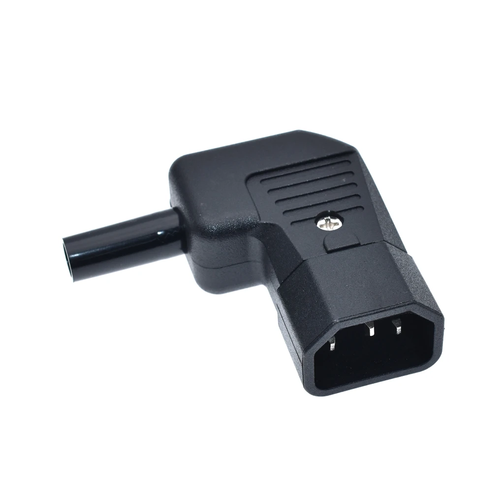 High Quality IEC 320 C14 90 Degree Angled Rewirable Connector Male Plug Adapter UL Approval