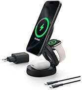 Belkin MagSafe ile uyumlu şarj cihazı, 3'ü 1 arada kablosuz şarj istasyonu, kablosuz şarj istasyonu...