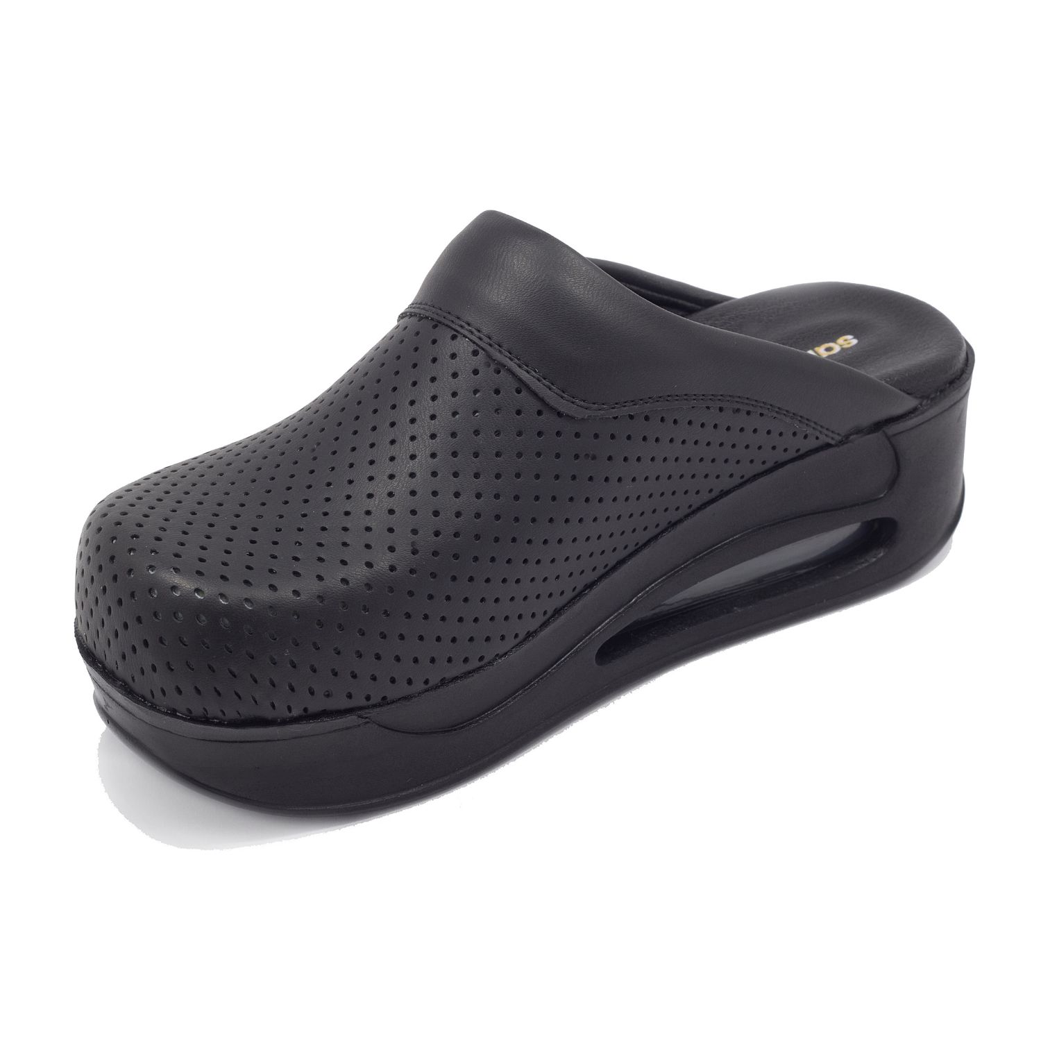 Hakiki Deri Siyah Kadın Air Max Ortopedik Terlik