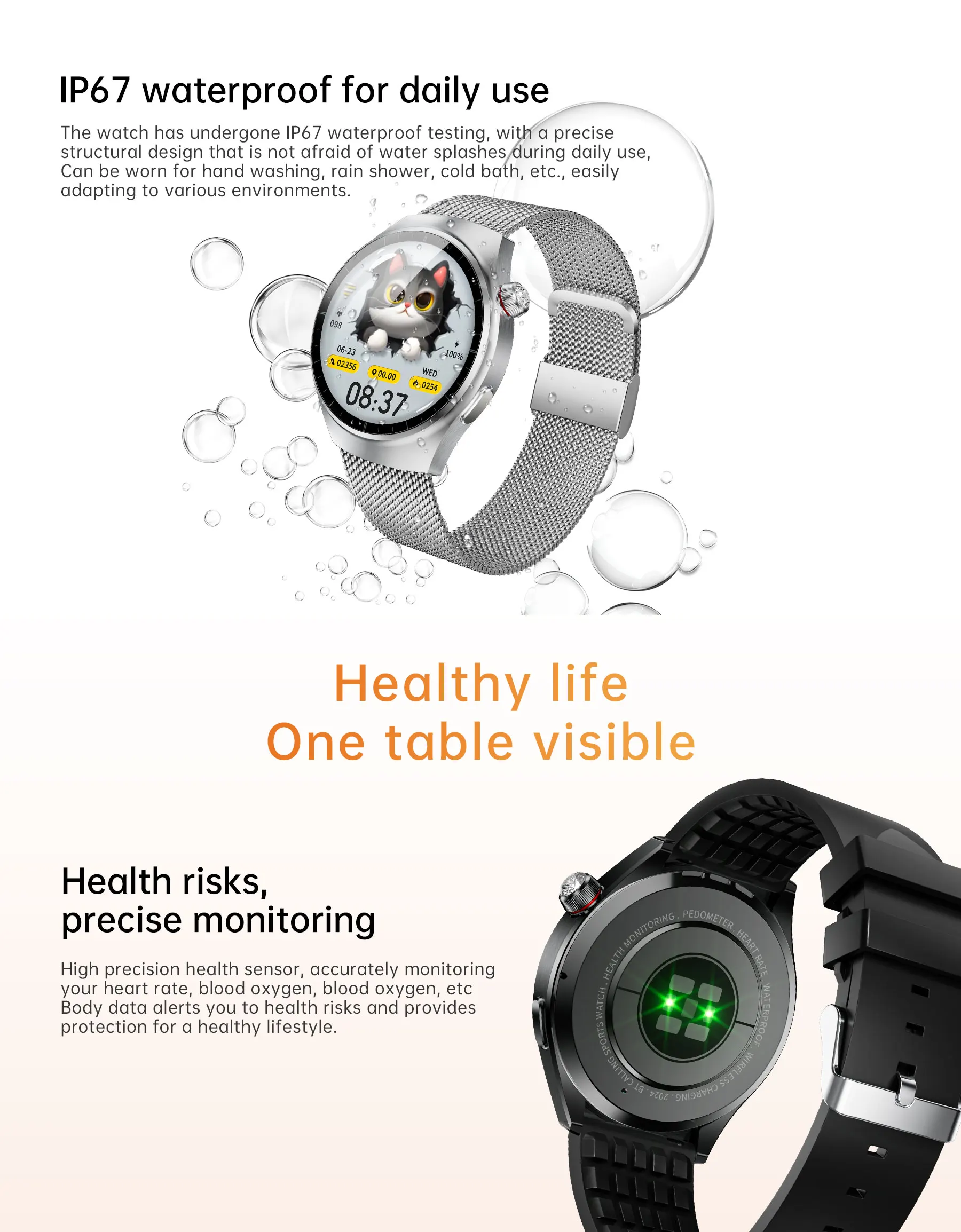 EDS SK7Mini Akıllı Saat Gümüş Çelik Kordon BT Arama Sağlık İzleme Çoklu Spor Modu Kadın Sağlığı Uzun Pil Ömrü