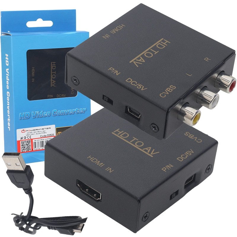 Powermaster PM-33523 Metal Kasa HDMI To Rca Çevirici