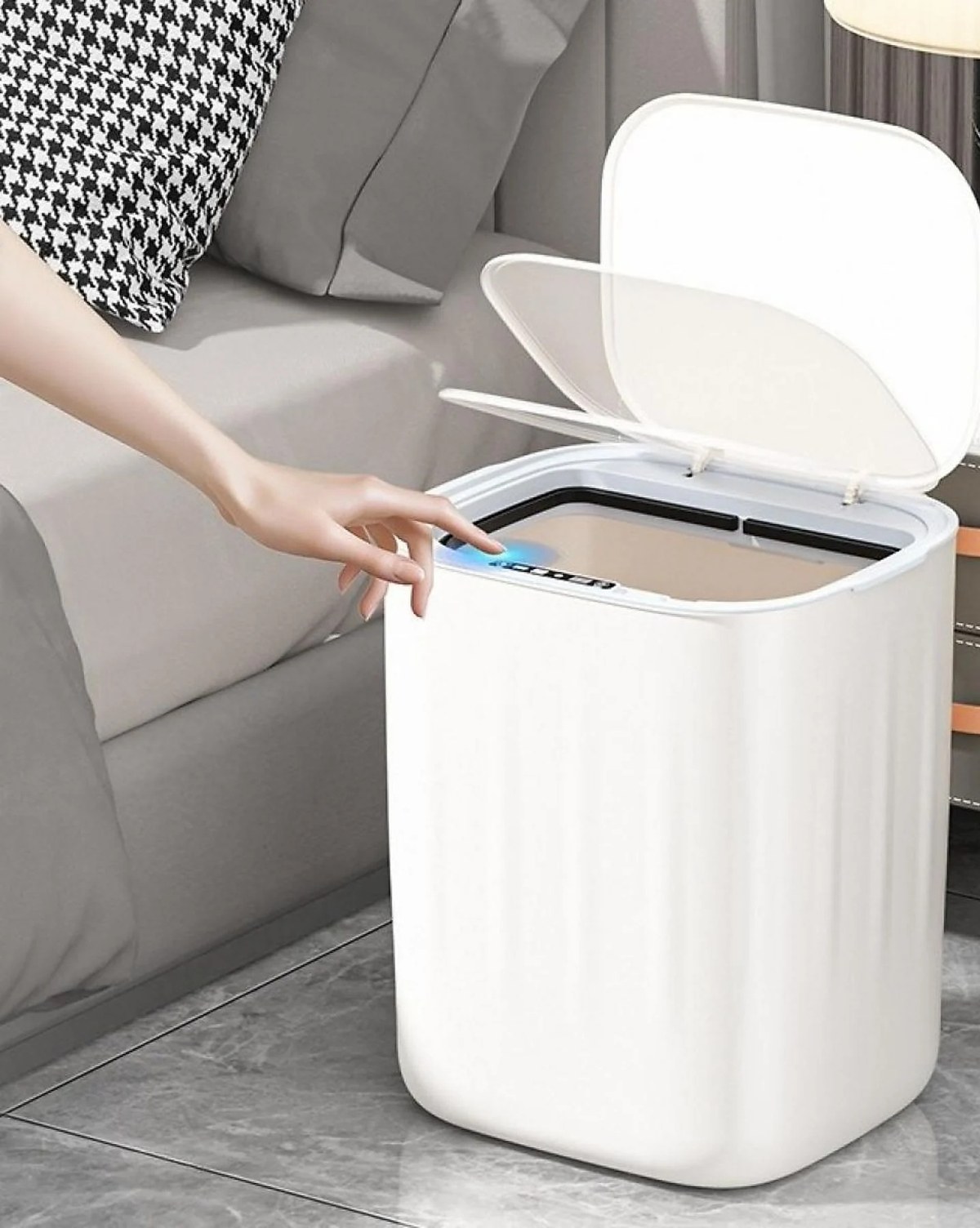 Greentech Sensörlü Akıllı Çöp Kovası 28 L, Beyaz (GT-SC07B-T)