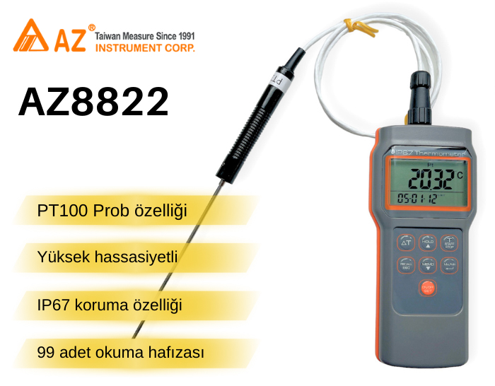 az8822 pt100 sıcaklık ölçer