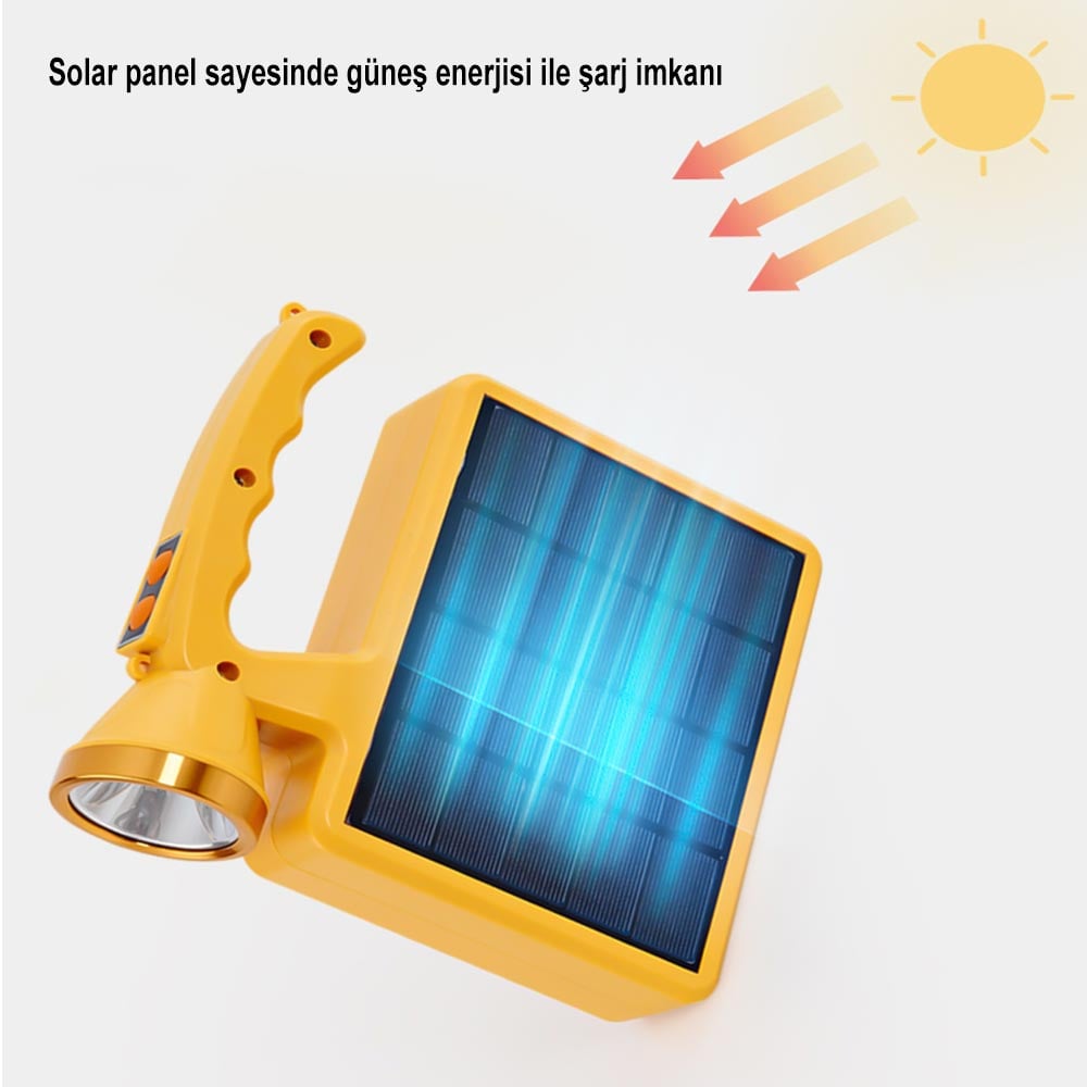 Powermaster Solarlı Usb’li Şarjlı Taşınabilir Kamp Feneri PM-16044