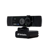 Çift mikrofonlu Verbatim web kamerası, ultra HD 4K otomatik sesli bilgisayar veya dizüstü bilgisayar için harici kamera...