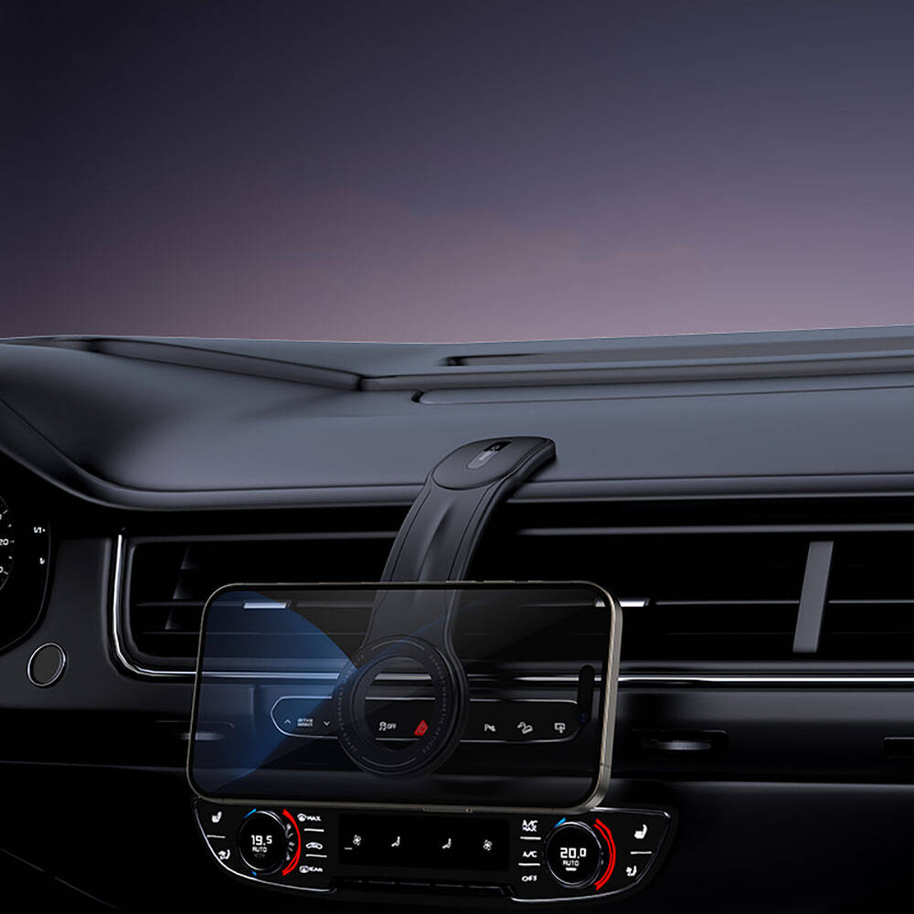 Recci RHO-C40 Magnetik M-safe Uyumlu Bükülebilen Eğimli ve Düz Zemin Araç Telefon Tutucu - 6