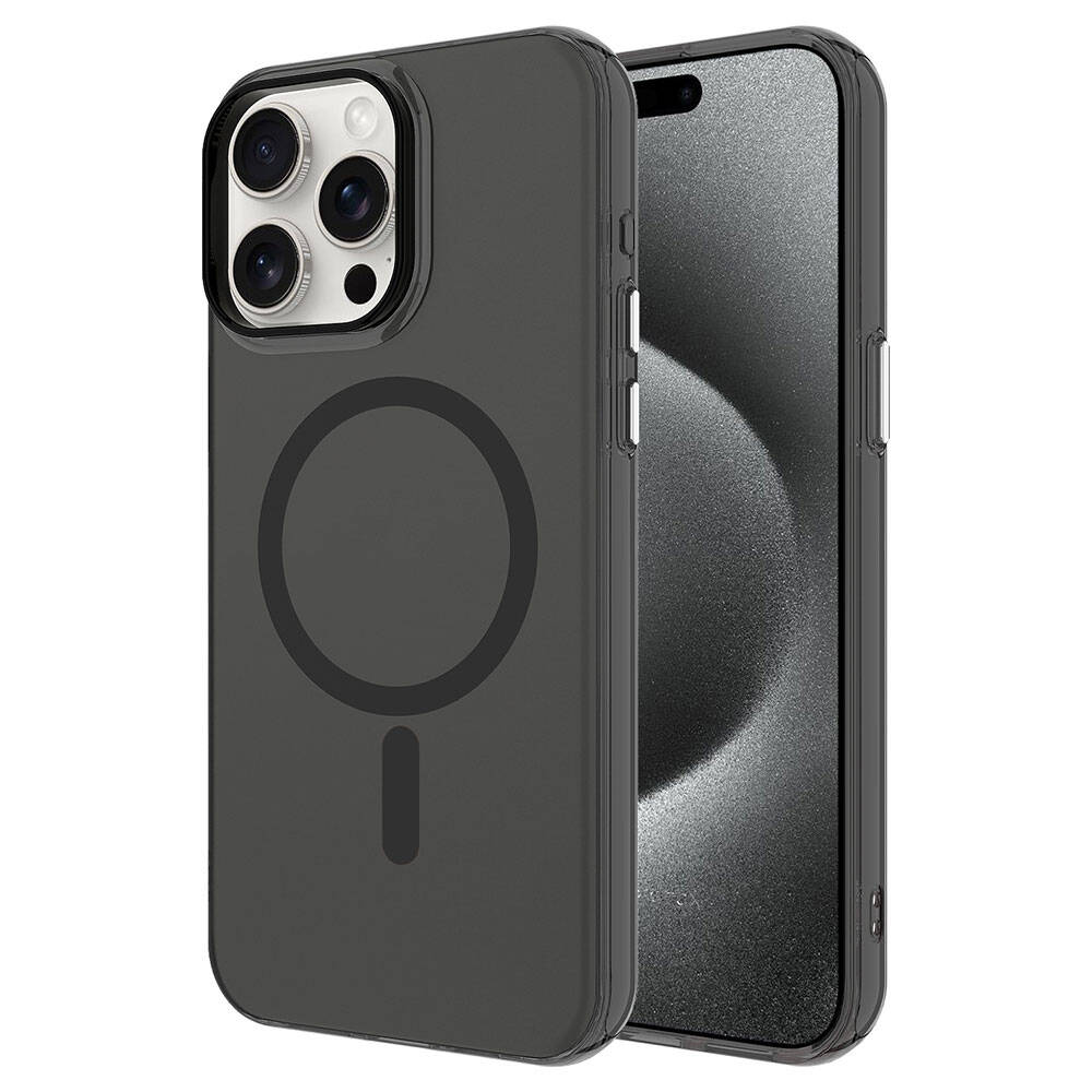 Apple iPhone 15 Pro Max Kılıf Zore M-safe Şarj Özellikli Buzlu Transparan C-Pro Sert Kapak - 3