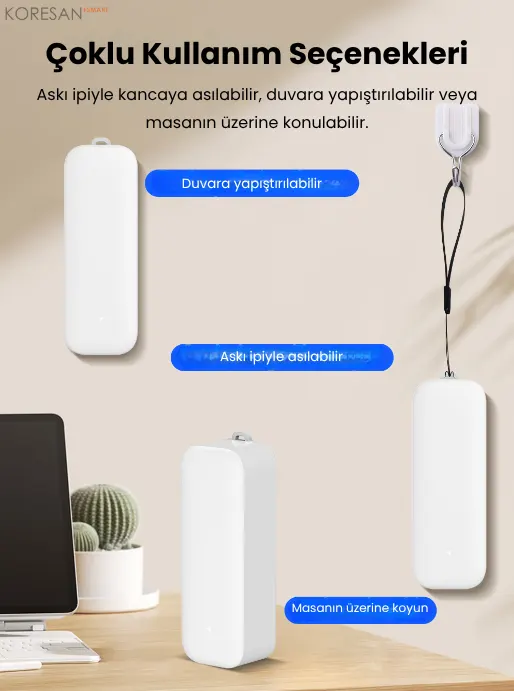 ZIR-100 Tuya Zigbee Pilli IR Kumanda çoklu kullanım seçenekleri duvar askı masa üstü kurulum