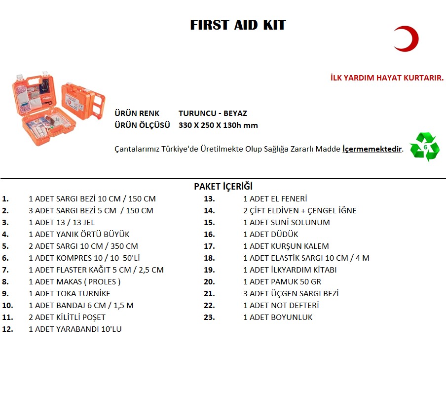 ANKAVERSE® İlk Yardım Seti - iç düzenleme
