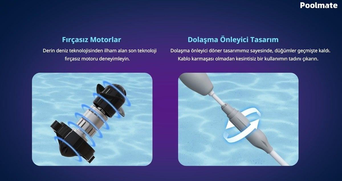 Poolmate Hydro6 UV BLDC fırçasız motor teknolojisi