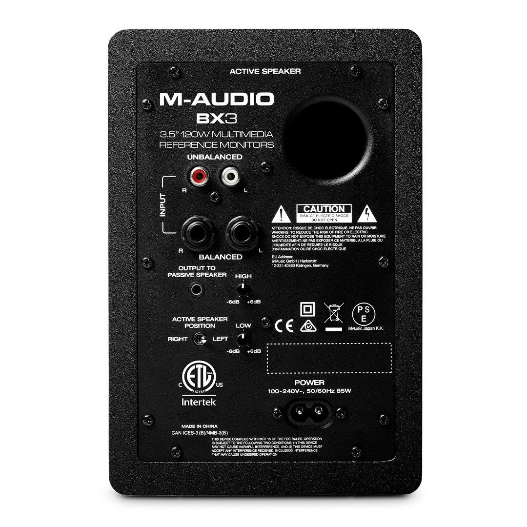 M-Audio BX3 Arka Panel Bağlantıları