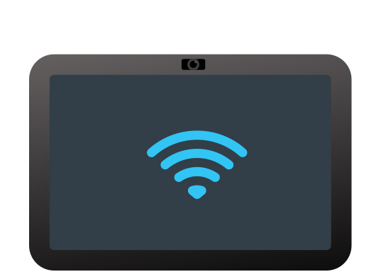 Ekranda Wi-Fi sembolü bulunan bir Echo Show 8