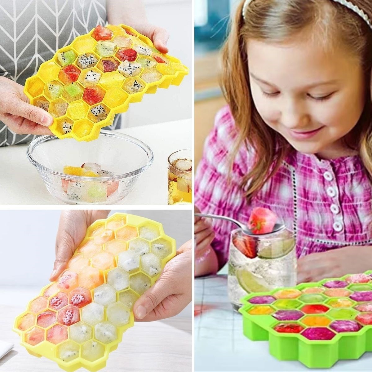 ANKAVERSE® 37 Bölmeli Slikon Petek Şeklinde Buz Kalıbı - Görsel 3