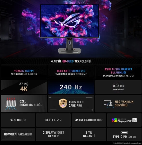 ASUS ROG Strix OLED XG27UCDMG Gaming Monitör H3