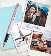 Waterman Allure dolma kalem | pastel makaron pembe | ince uçlu dolma kalem | mavi mürekkep | ...