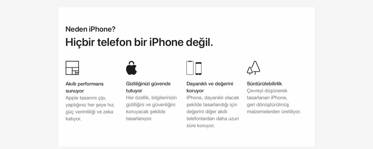 Neden hiçbir telefon iPhone değil ?