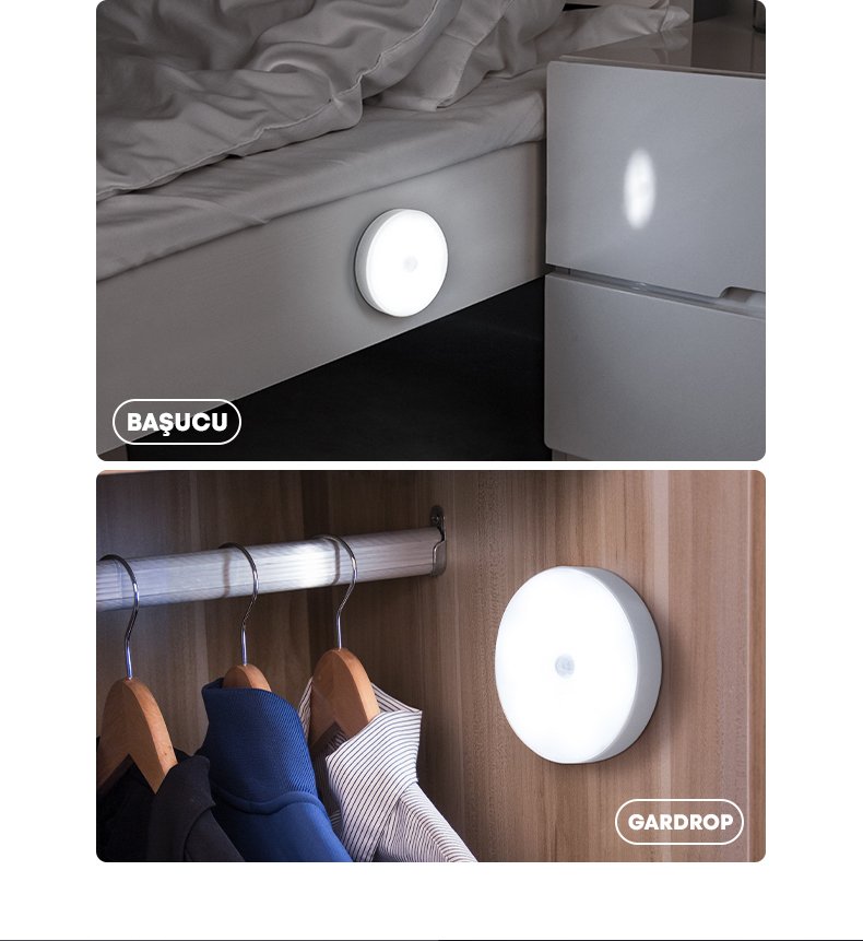 Powermaster MX-W002 Kızılötesi Hareket Sensörlü USB Şarjlı Beyaz İndiksiyon Gece Lambası İçerik