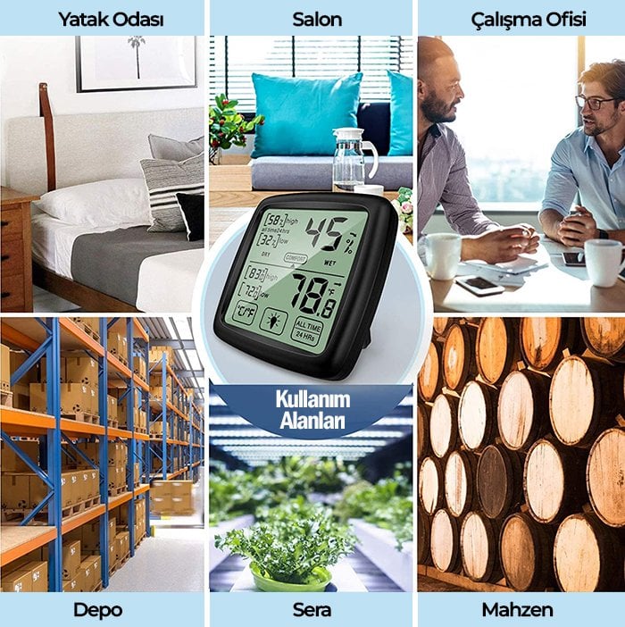 dokunmatik sıcaklık nem ölçer