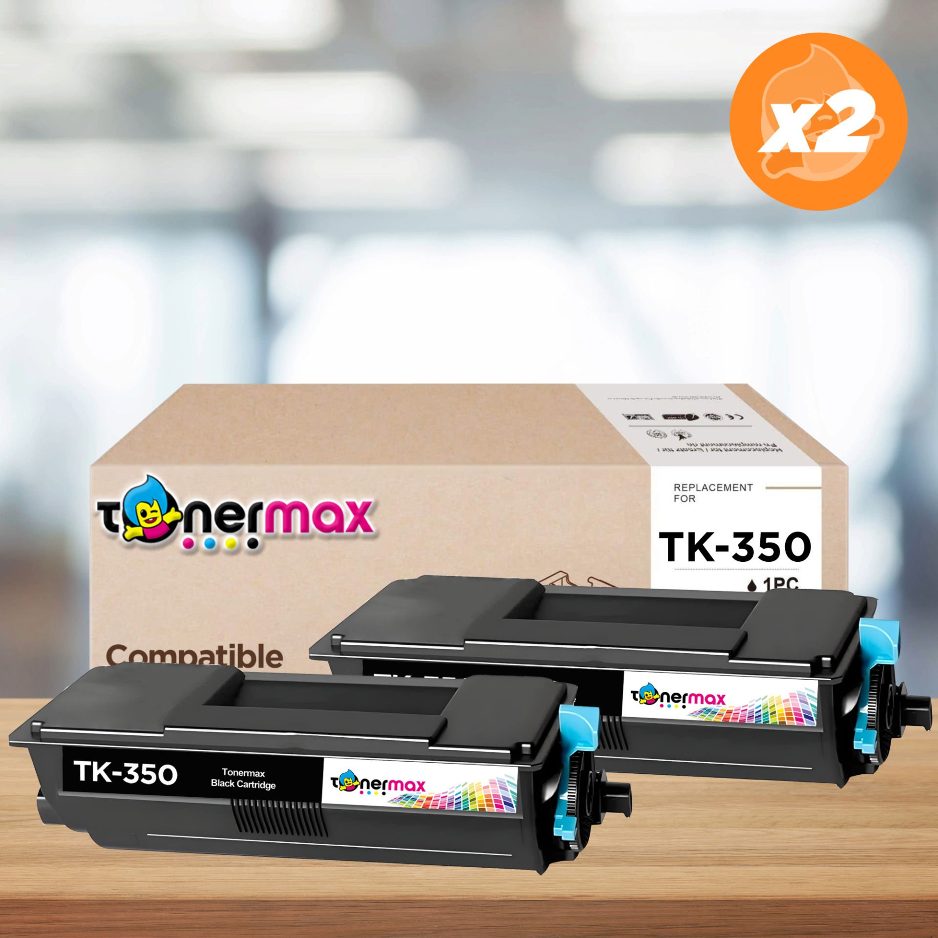 Kyocera Mita TK-350 Muadil Toner 2'li Paket/ FS3040 / FS3140 / FS3540 / FS3640 / FS3920