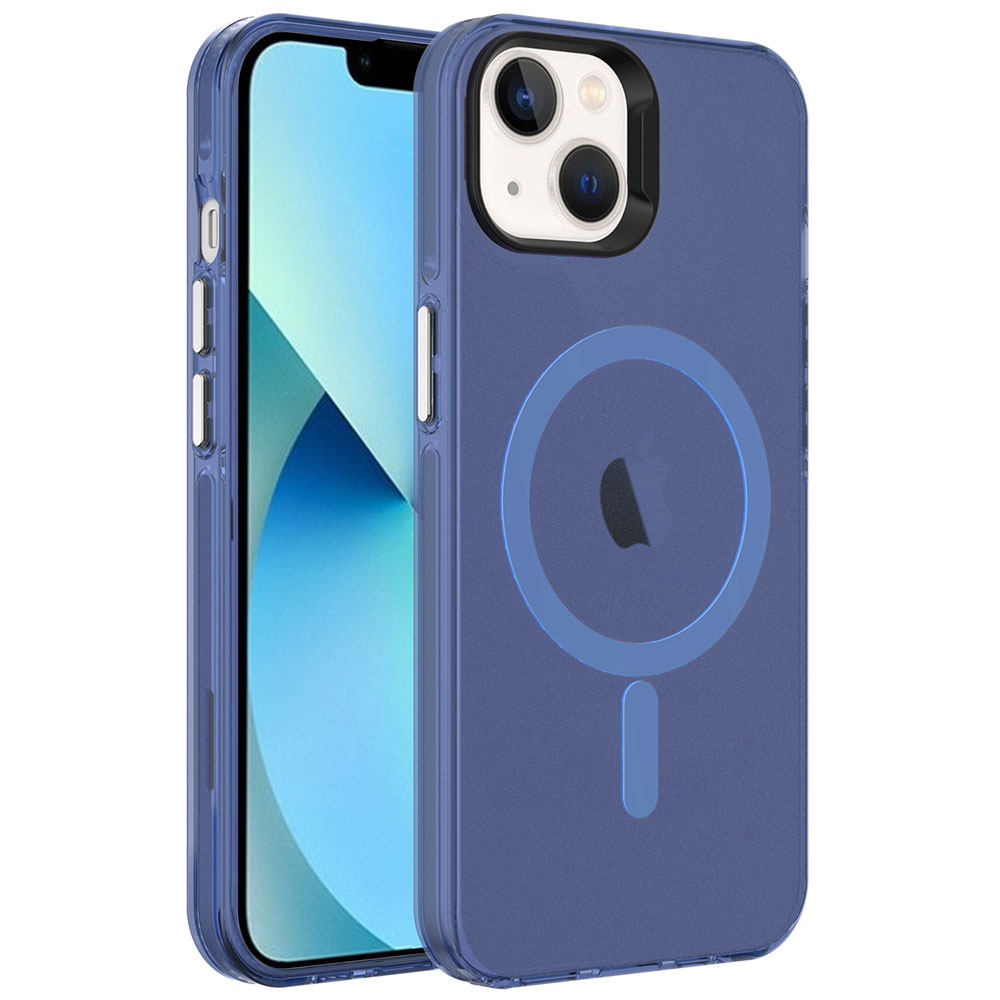 Apple iPhone 14 Kılıf Zore M-safe Şarj Özellikli Buzlu Transparan C-Pro Sert Kapak - 5