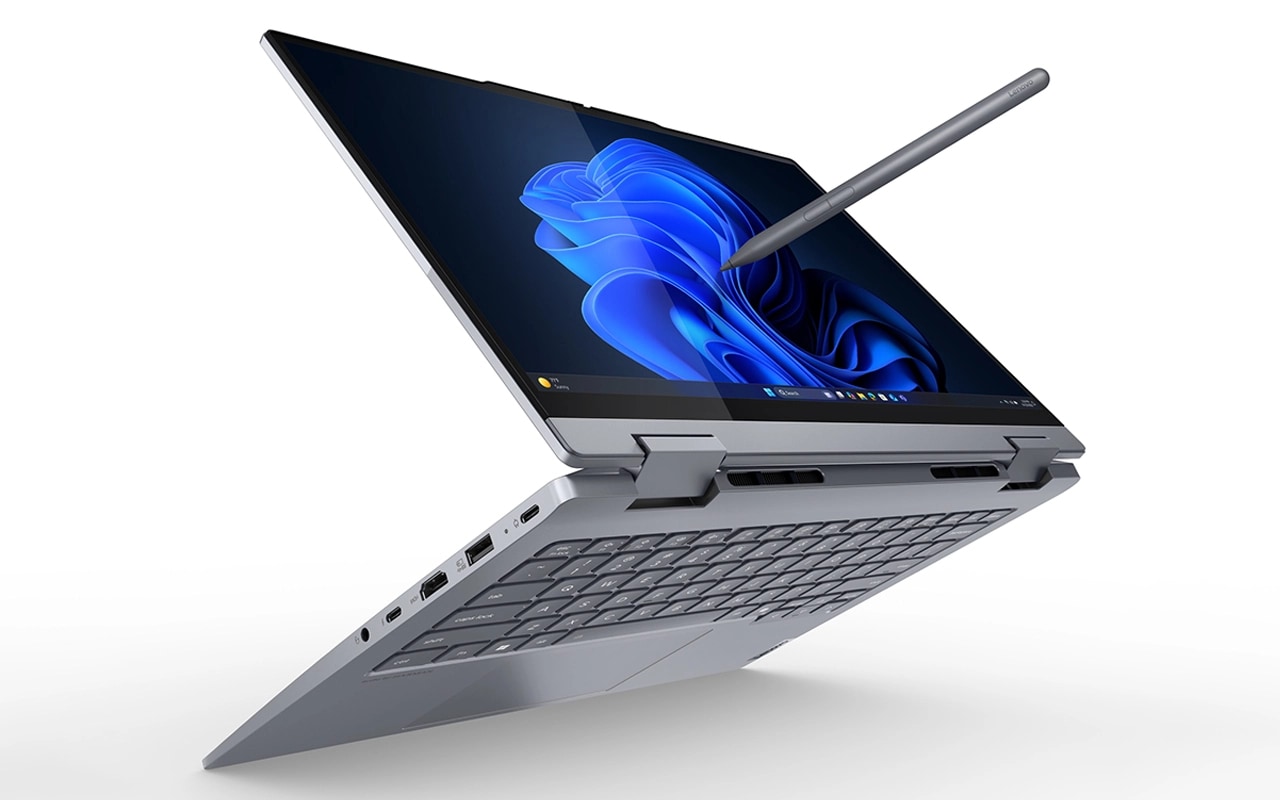 Şık ve ince Lenovo ThinkBook 14 2'si 1 arada Gen 5 dizüstü bilgisayar, zorlu iş yüklerini destekler.