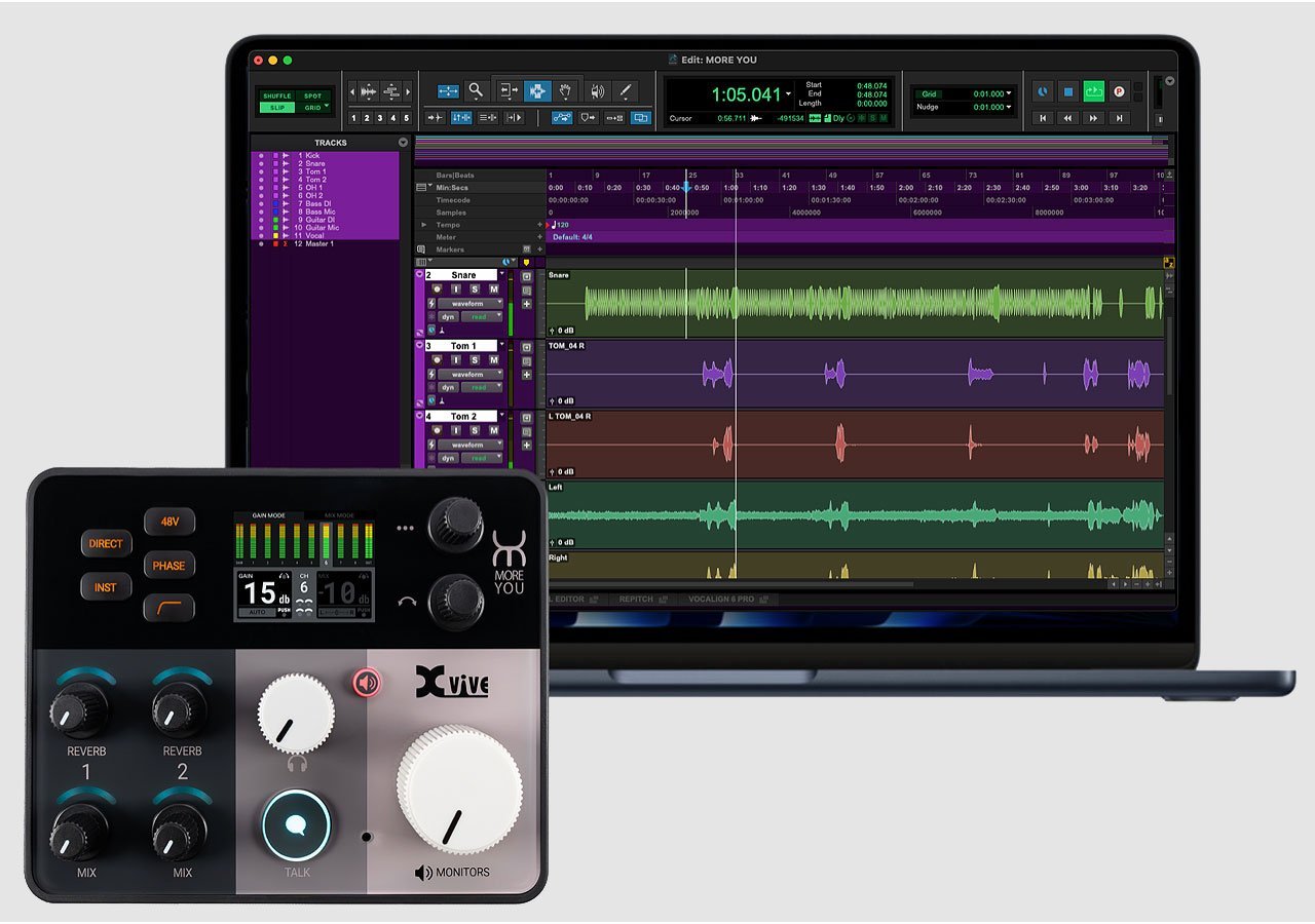 xvive More You HUB stüdyo ses kayıt yazılımınızla kusursuz çalışır 