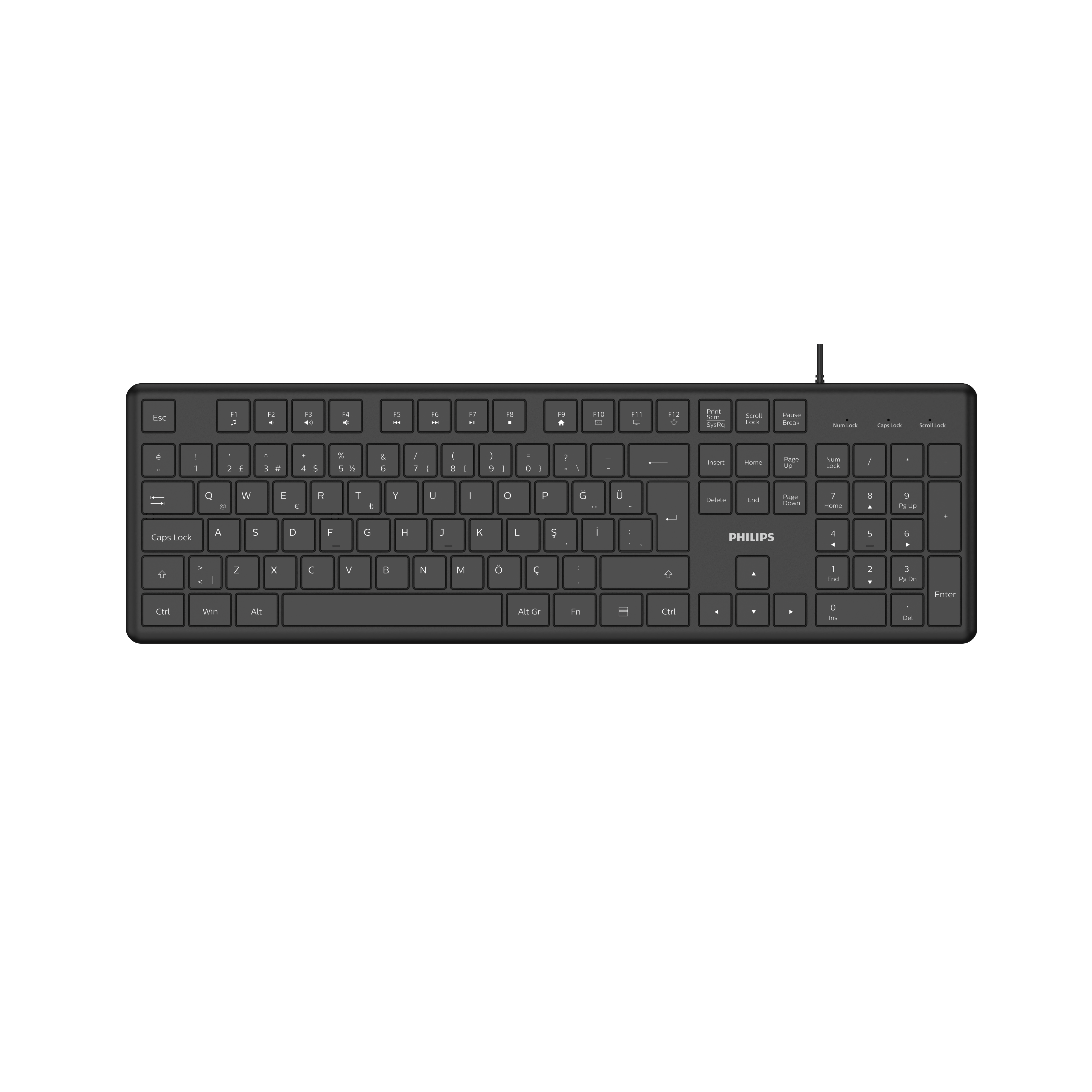 PHİLİPS SPK6248B USB KABLOLU TÜRKÇE Q KLAVYE SİYAH