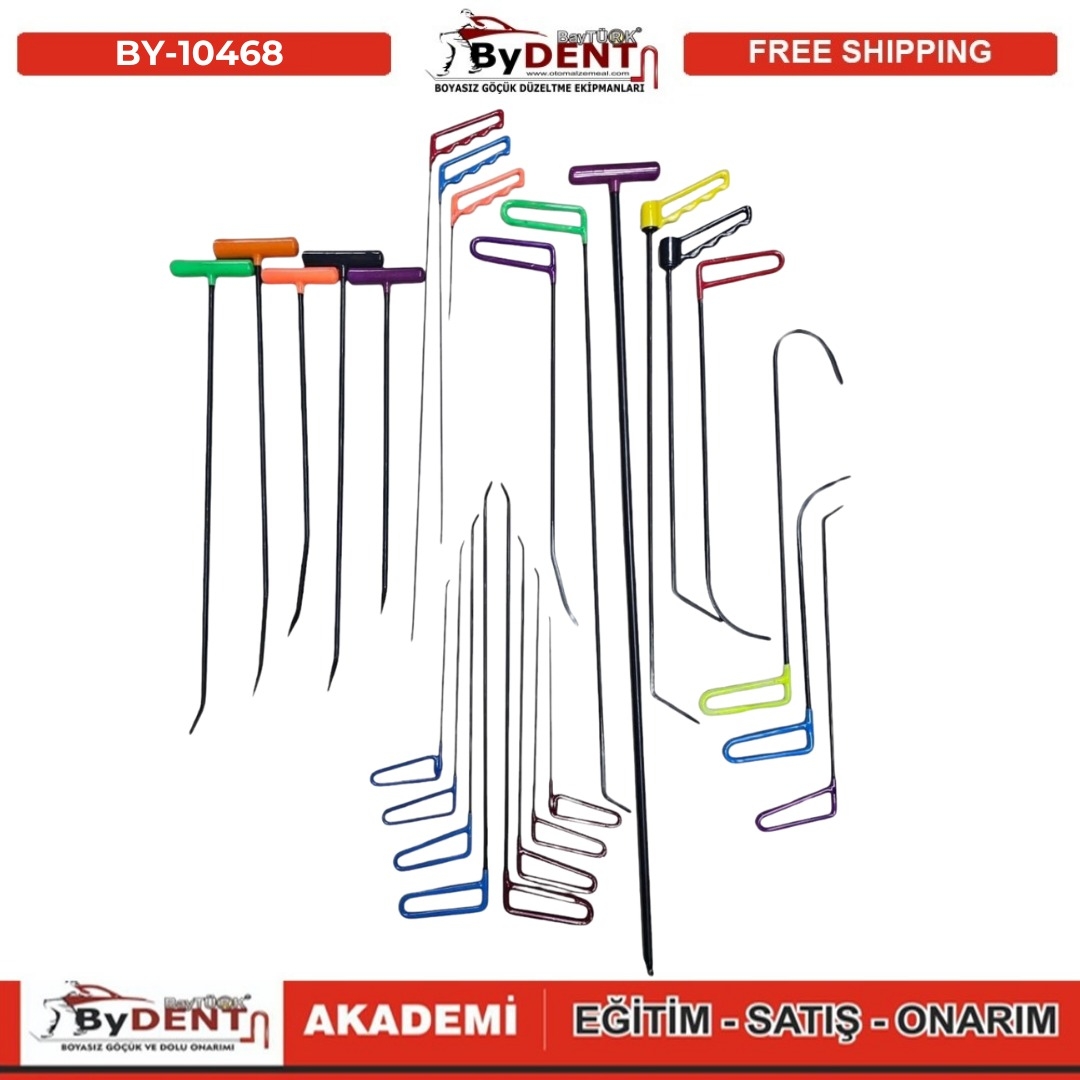 pdr, tools, göçük, düzeltme, kuşak arası, boyasız göçük, boyasız göçük düzeltme, pdr tools, otomalzemeal, bydent, göçük düzeltme ekipmanı,